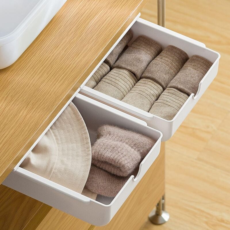 Unsichtbare Aufbewahrungsbox unter dem Tisch, selbstklebende Aufbewahrungsboxen unter dem Tisch