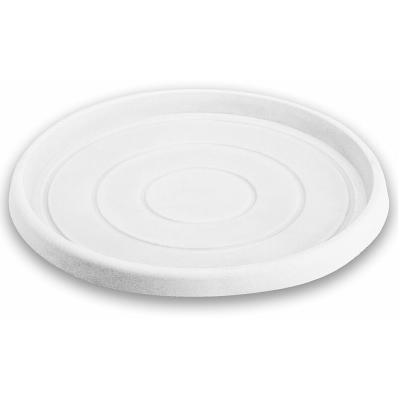Monacis - Untersetzer für runder Topf aus Harz, mit Dekoration, für Blumen und Pflanzen 'Made in Italy -ø 36.5 für Topf ø 60 cm / Weiß