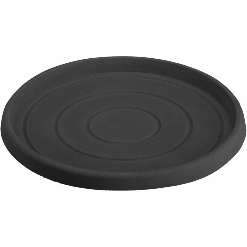 Monacis - Untersetzer für runder Topf aus Harz, mit Dekoration, für Blumen und Pflanzen 'Made in Italy -ø 27 für Topf ø 40 cm / Anthrazit