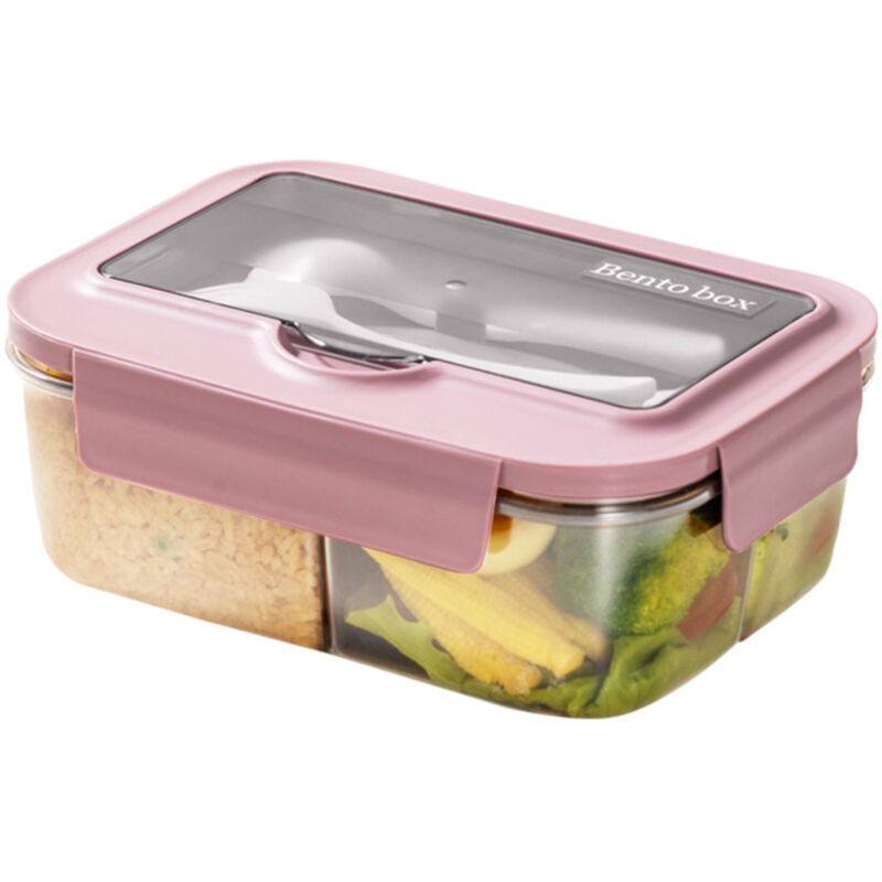 Unterteilte, auslaufsichere Lunchbox für Kinder (1400 ml) mit Besteck, ideal für Frühstück und Snacks. Inklusive Soßenbehälter. Geeignet für Mädchen