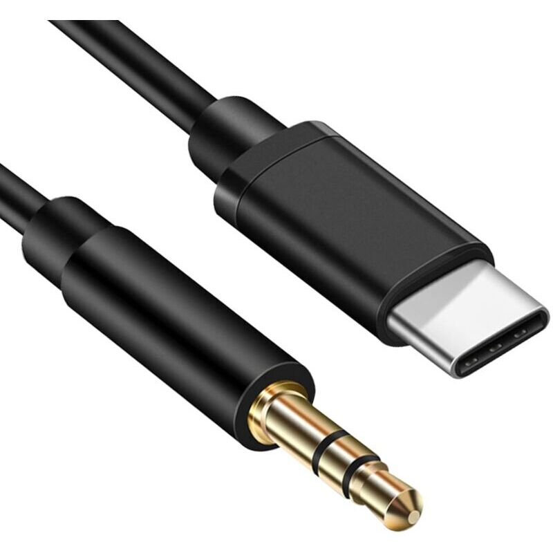 Odipie - USB-C-auf-3,5-mm-Klinkenkabel 1 m, USB-C-auf-Aux-Klinkenbuchse, Kopfhörer-Adapter-Klinkenkabel, Auto-Stereo-Audio-Aux-Kabel
