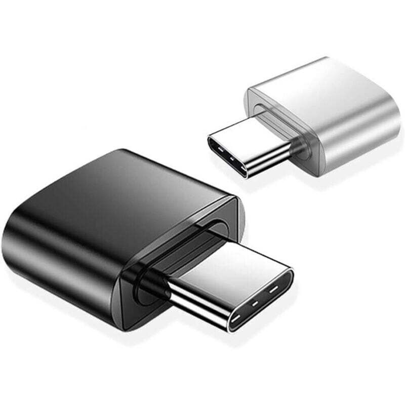 USB-C-auf-USB-Adapter (2er-Pack), USB-Buchse auf USB-C-Stecker-Adapter, Typ-C-auf-USB-A-Konverter, kompatibel mit MacBook, USB-C-Smartphones und mehr