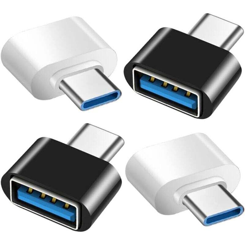 USB-C-auf-USB-Adapter (4er-Pack), USB-C-auf-USB-3.0-OTG-Adapter, USB-Buchse auf USB-C-Stecker, kompatibel mit MacBook Pro, Samsung Galaxy,