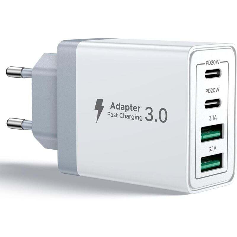 USB-C-Ladegerät, 40 w 4-Port USB-C-Schnellladegerät für iPhone, pd+qc 3.1 a Typ-C-Multiport-Adapter für iPhone 16, 15, 14, 13, 12, 11 Pro Max x, xs,