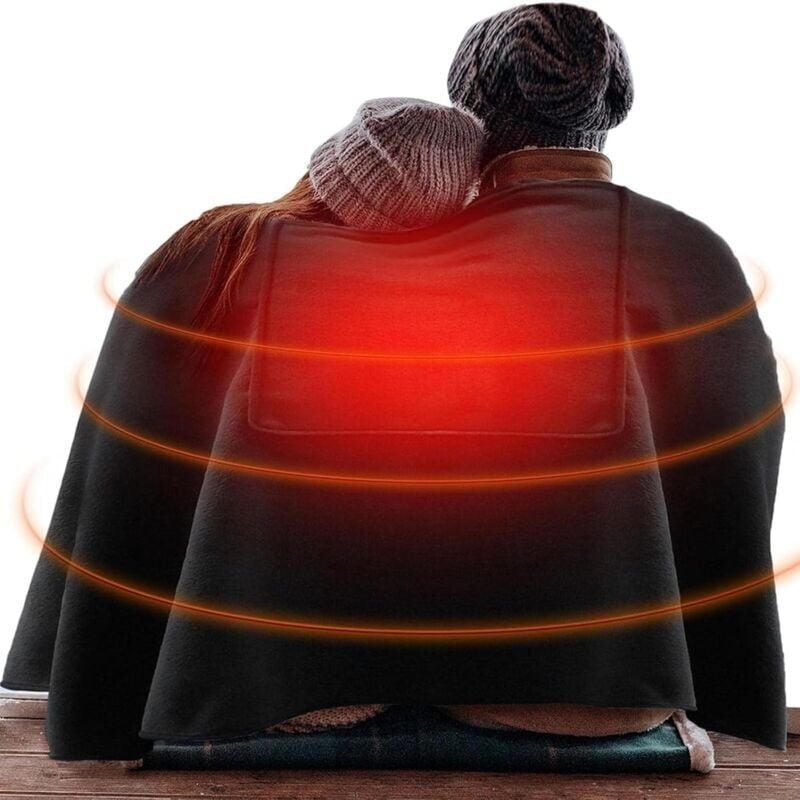 USB-Heizdecke, 150 x 80 cm, Heizdecke, mit 3 Heizstufen, tragbar, maschinenwaschbar, schwarz