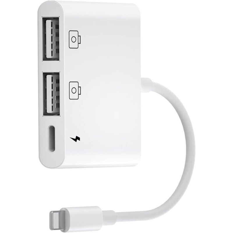 USB-Kamera-Adapter für iPhone – 3 in 1, kompatibel mit iPhone 13/12/11/X/XS/XR/8/7 und iPad