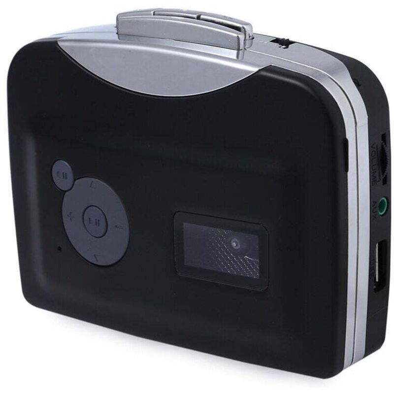 USB-Kassetten-Signalkonverter: Kassetten-zu-MP3-Konverter für Kassettenplayer, Walkman-Stereo-Player und USB-Stick, Schwarz-Weiß