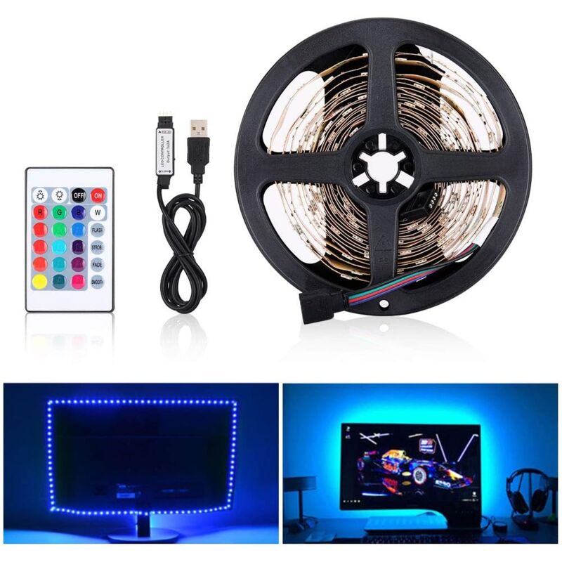 Beijiyi - USB-LED-Lichtleiste, 5050 rgb 12 v dc, LED-Band, dekorativer LED-Streifen für den Innenbereich für LED-TV-Hintergrundbeleuchtung,