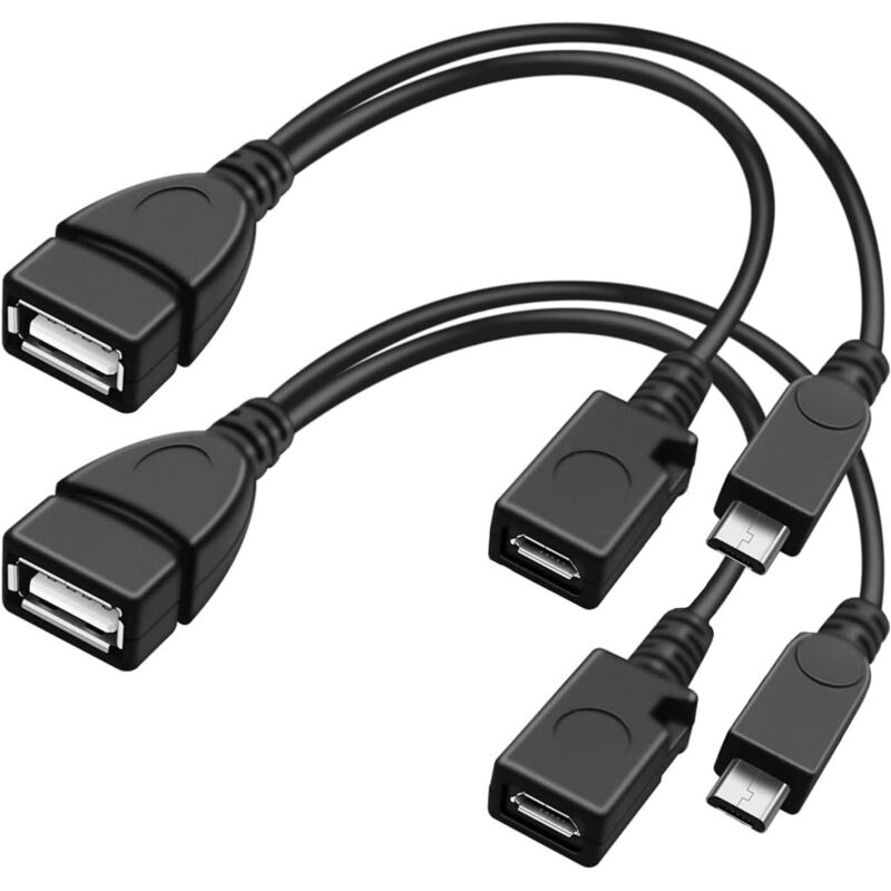 USB-OTG-Adapterkabel mit Micro-USB-2.0-Anschluss und USB-A-Anschluss für USB-Sticks/Tastaturen/Festplatten/Fire TV Sticks, 20 cm