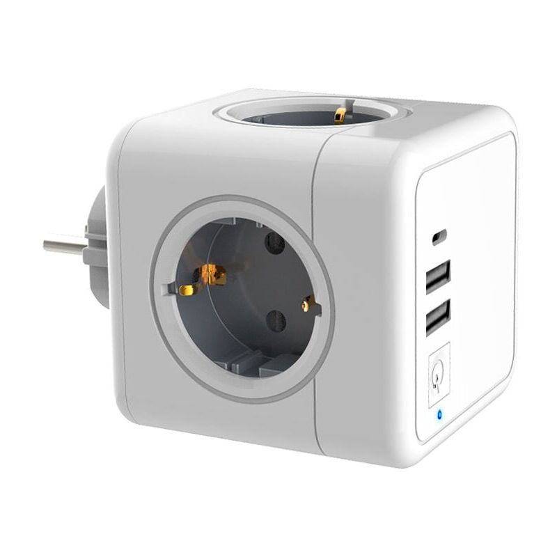 Prese usb multiple, multipresa a cubo da parete a 4 prese con 2 alimentatori usb, 1 alimentatore di tipo c, multipresa usb 7 in 1 con interruttore,