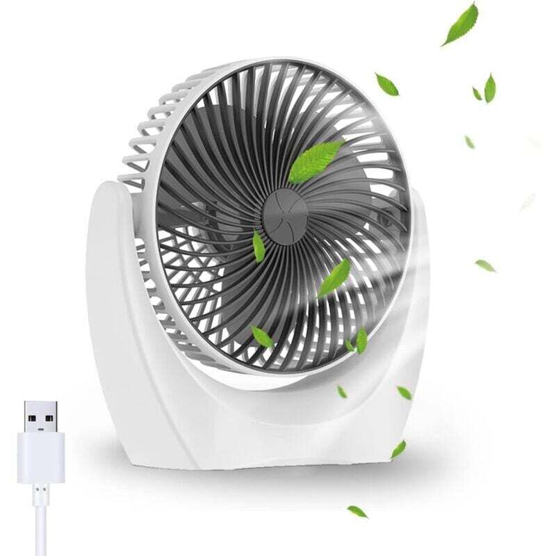 USB-Tischventilator, tragbarer leiser Ventilator, leistungsstarker Mini-Ventilator, kleiner Tischventilator mit 3 Geschwindigkeiten für Schlafzimmer,