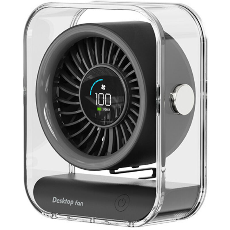 USB Ventilator,Mini Ventilator leise,Acryl Tragbarer Ventilator Garantie Starker Exquisit Lüfter 100 Geschwindigkeiten,Mini Tischventilator 60° Grad