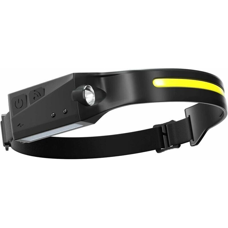 USB-wiederaufladbare LED-Stirnlampe, COB XPE-Scheinwerfer mit Wellensensor und 5 superhellen Modi, wasserdichter Scheinwerfer zum Angeln, Camping,