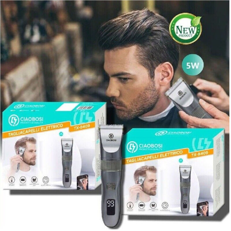 Trade Shop - ELEKTRONISCHE TAGLIACAPELLEN RECARICABILE USB FÜR MAN 5 WATT 1500MAH TX-8409 -