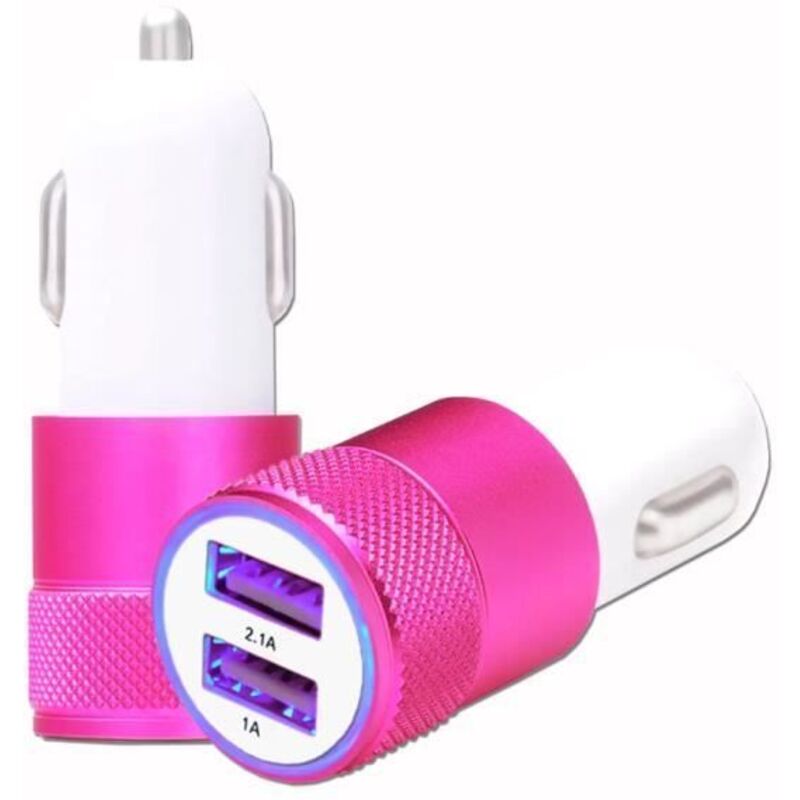 USB Zigarettenanzünder Ladegerät Rosa mit Doppelanschlüssen Ultra Schnell USB X2 Auto-Ladegerät 12-24V für OnePlus Ace