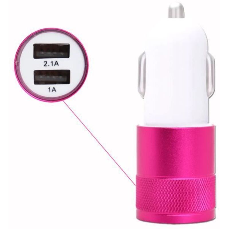 USB Zigarettenanzünder Rosa Doppelport Ultra Schnell USB X2 Auto Ladegerät 12-24V für Blackview BV8800