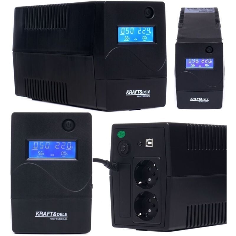 UPS Stromversorgung 1000VA Unterbrechungsfreie USV Anlage Notstromversorgung LCD Display