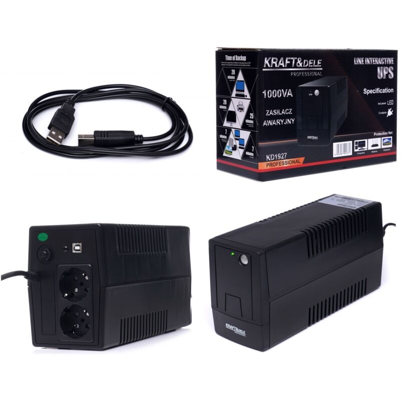 UPS Stromversorgung 1000VA Unterbrechungsfreie USV Anlage Notstromversorgung LED