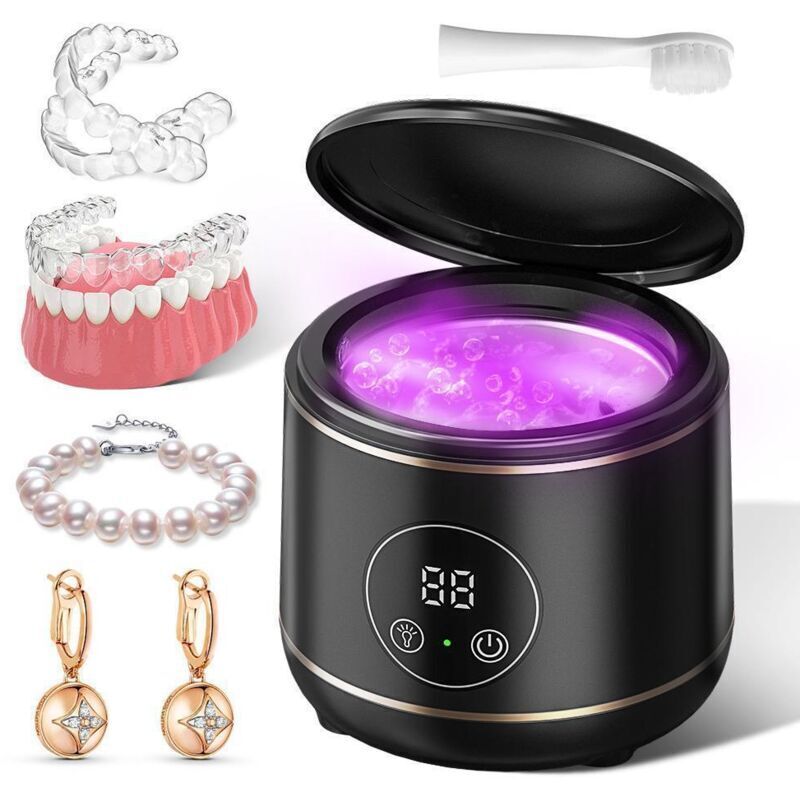 UV-Ultraschall-Zahnersatzreiniger, Ultraschall-Reinigungsgerät für Zahnprothesen, Mundschutz, Aligner, Bürstenköpfe, Ultraschall-Reinigungsgerät für