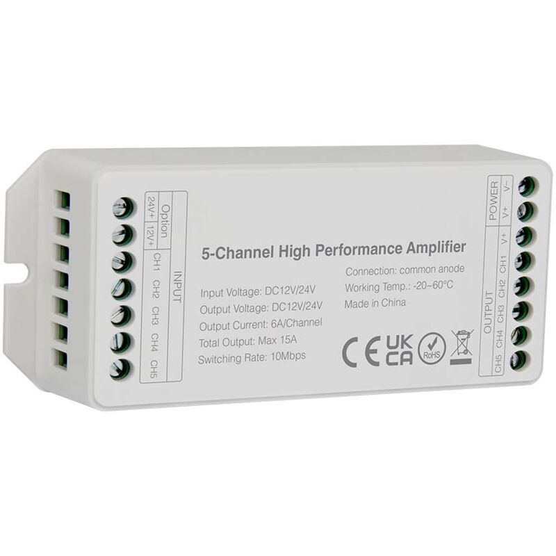 LED-Streifenleuchte Zubehör 5-Kanal-Verstärker Weiß