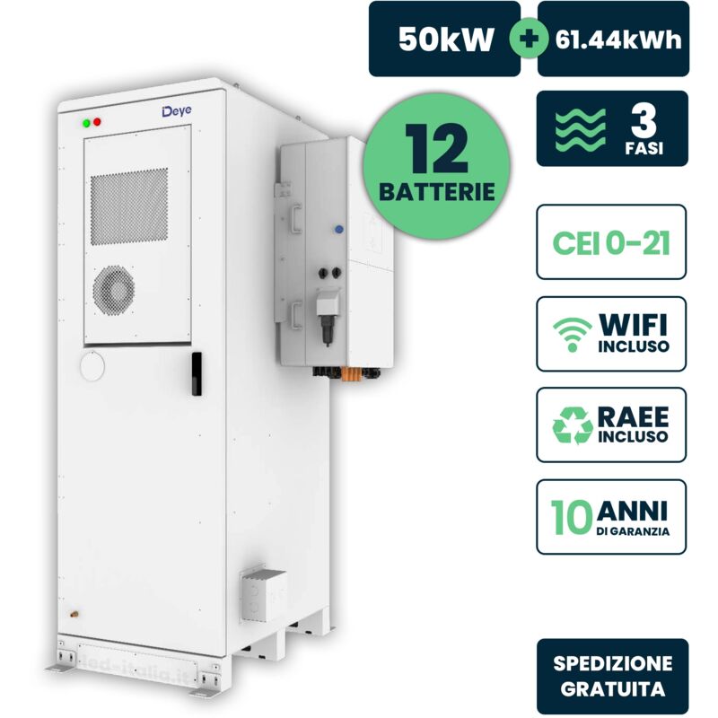 Hochspannungs-Kit Deye Dreiphasen-Wechselrichter 50 kW + LFP-Schrank 61,44 kWh - V-tac