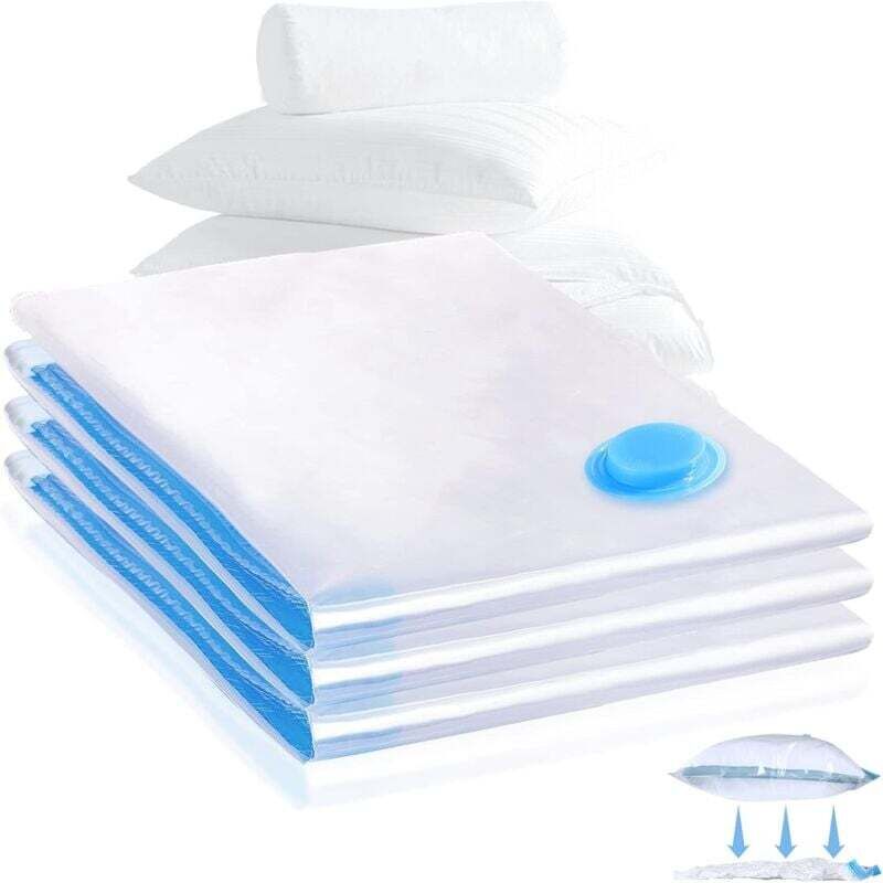 Vakuum-Aufbewahrungsbeutel, 3er-Pack (60 x 80 cm) Vakuum-Kleidungsbeutel, wiederverwendbare Vakuum-Aufbewahrungshülle zur Aufbewahrung von Kleidung,
