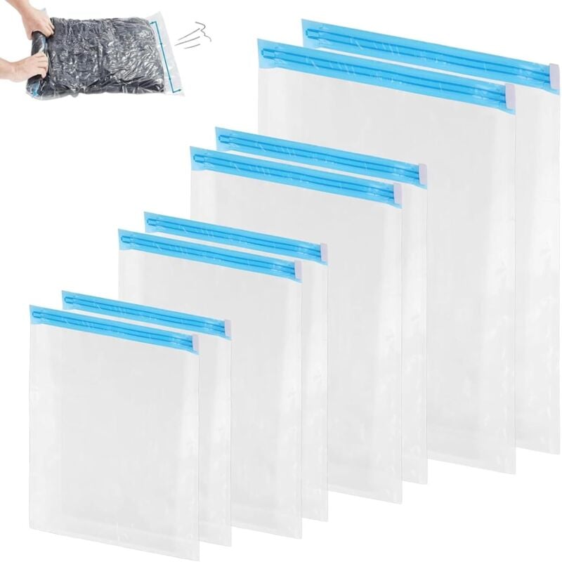 Bluedeer - Vakuumbeutel für Kleidung, 4 Größen Akuumbeutel für Kleidung, versiegelte Vakuumbeutel für Bettdecken, Wiederverwendbare Vakuumbeutel zum