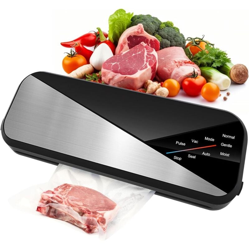 Vakuumiergerät für Lebensmittel, 6-in-1 Vakuumiergerät 80 kPa mit 30 cm Siegelstreifen zur Aufbewahrung trockener und feuchter Lebensmittel, inkl.