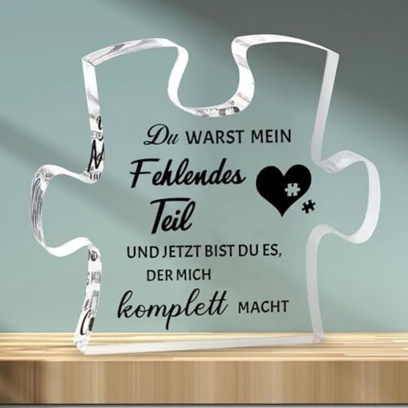 Valentinstag-Geschenk für Ihn und Sie,Jahrestag Geschenk für Ihn,Puzzle-geformte Acrylplakette,Geschenk für
