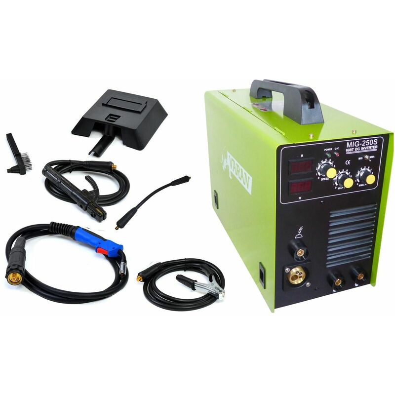 Varan Motors - var-mig250s Lichtbogen- und MIG 250A-Schweißgerät , Digitalanzeige+ Zubehör