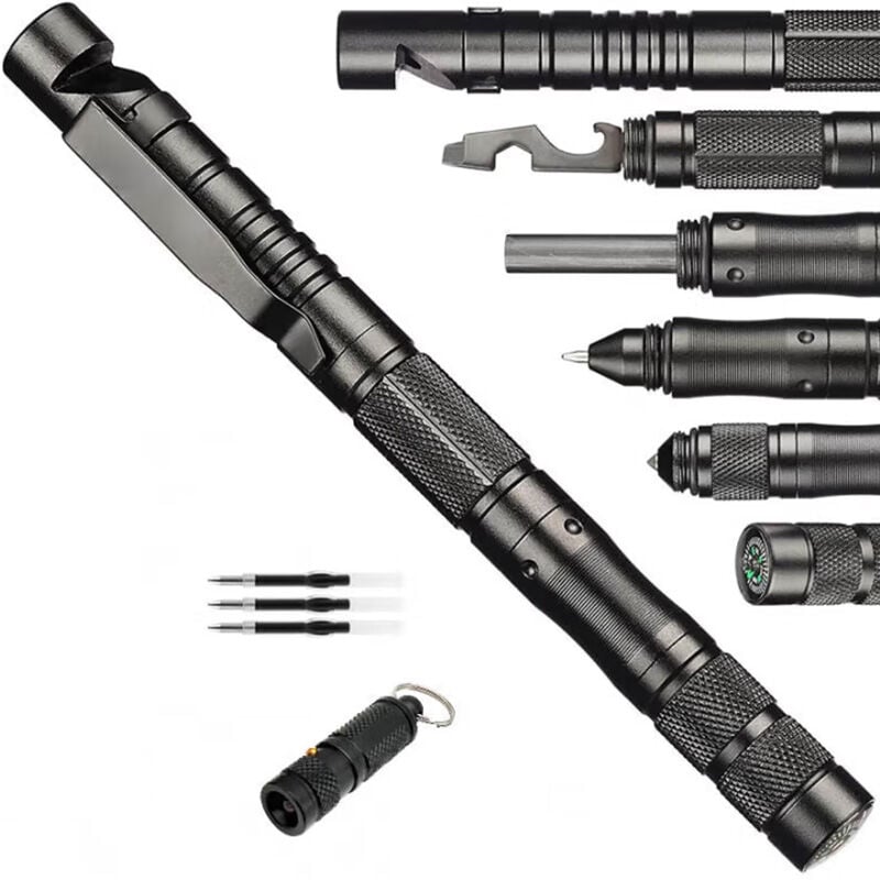 Vatertagsgeschenk für Papa, Geschenke für Männer, 4 in 1 Taktischer Stift Multitool Pen mit Kompass, Geschenke zum Vatertag, Papa Geschenk,