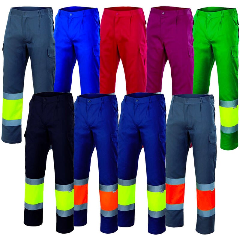 157 Warnschutz Arbeitshose - l - Rot/Gelb - Rot/Gelb - Velilla