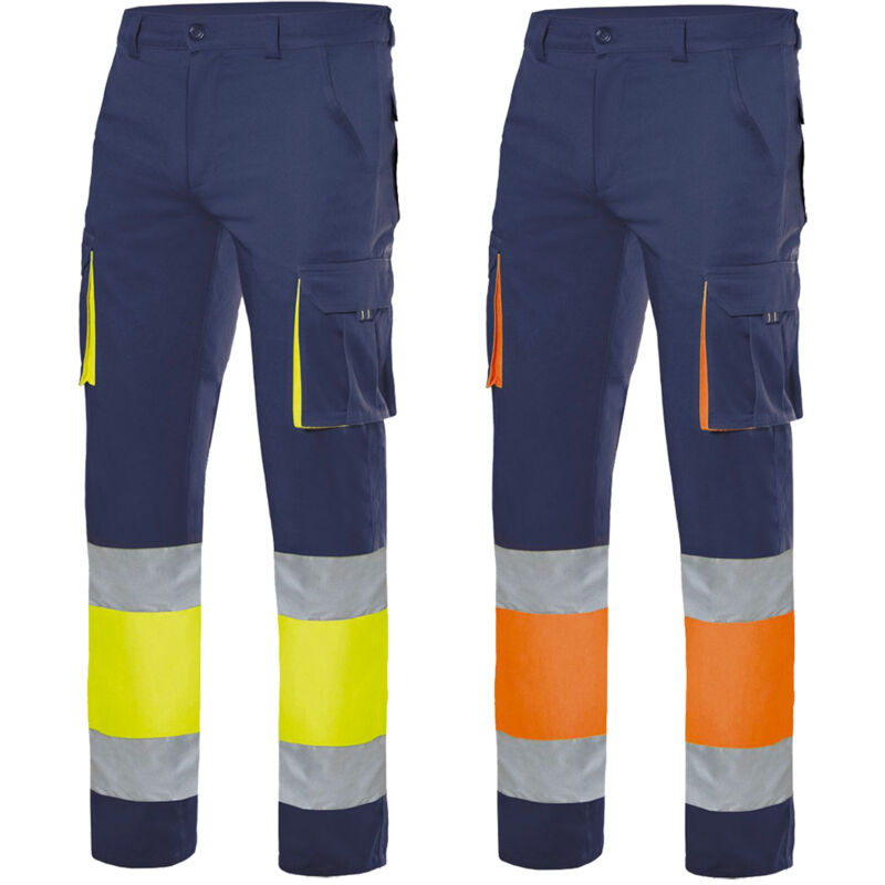 303002S Warnschutz Arbeitshose - xxl - Blau und Orange - Velilla