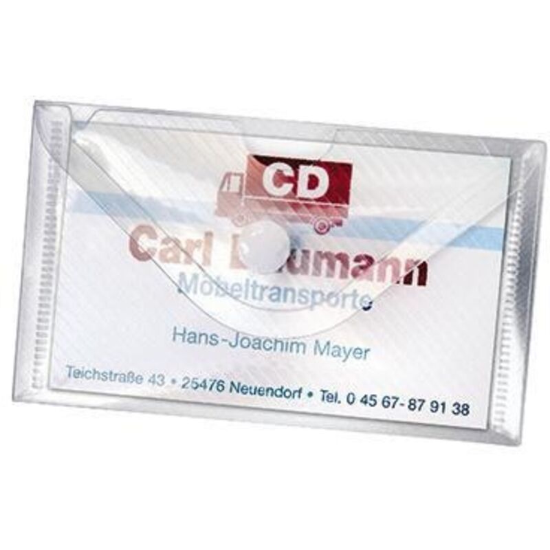 Veloflex - Visitenkartentasche Crystal oben offen nicht selbstklebend Polypropylen transparent