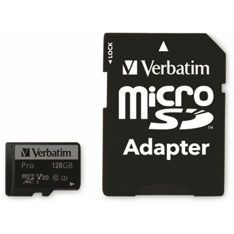 MicroSD-Card Pro, U3, 4K, 128 gb - Verbatim
