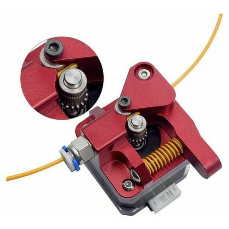 Verbesserter Dual Gear Extruder für 3D-Drucker CR-10 Filament Feeder 1,75 mm für Ender 3 V2 CR10 CR-10S Pro, Einzelanschluss