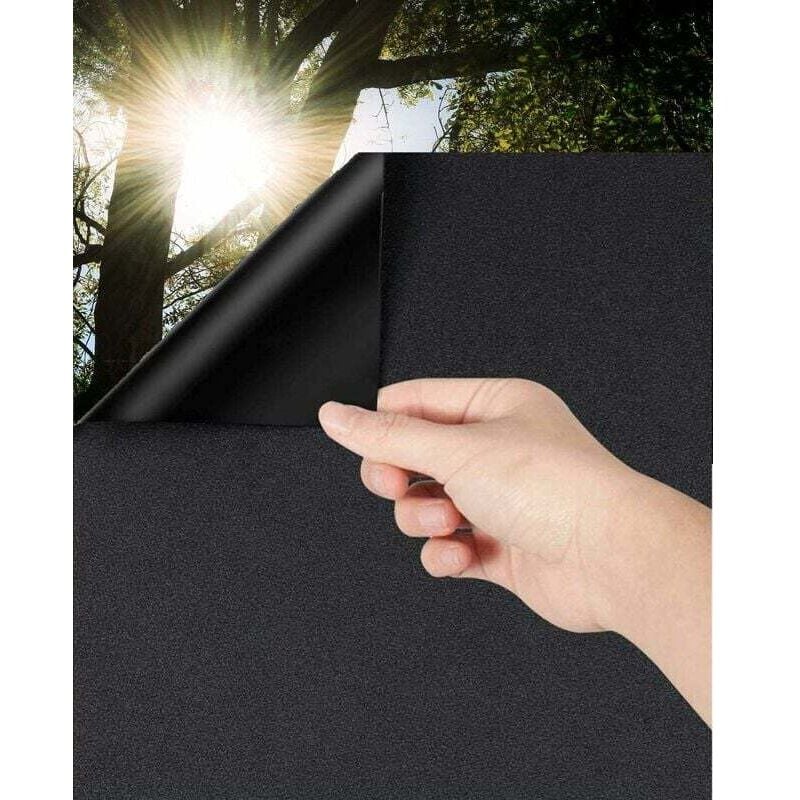 Verdunkelungs-Fensterfolie, selbstklebende Milchglasfolie, 90 % Lichtblockierung, dunkler Tönungsaufkleber für Babyzimmer, Schlafen am Tag usw.