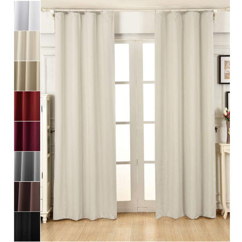 WOLTU Vorhang Blickdicht Gardinen mit Kräuselband für Schiene, Leichter & weicher Verdunklungsvorhang wärmeisolierend, Thermovorhang Kälteschutz für