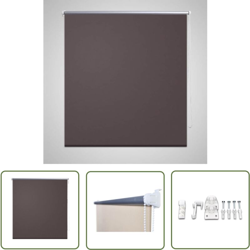 The Living Store - Verdunkelungsrollo 80 x 230 cm coffee - Fensterrollo - Verdunkelungsrollo - Raffrollo - Rollo Braun - Rollo Polyester