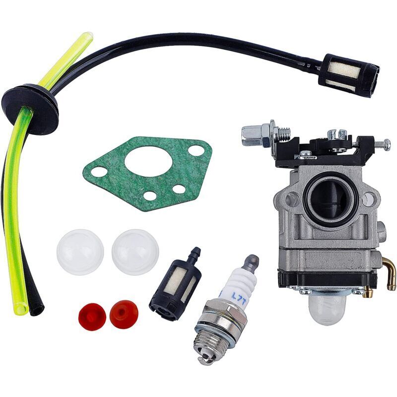 Vergaser für 52cc 49cc 43cc Motorsense Vergaser-Kit mit Dichtung, Schlauch, Zündkerze und Kraftstofffilter. Vergaser für Freischneider