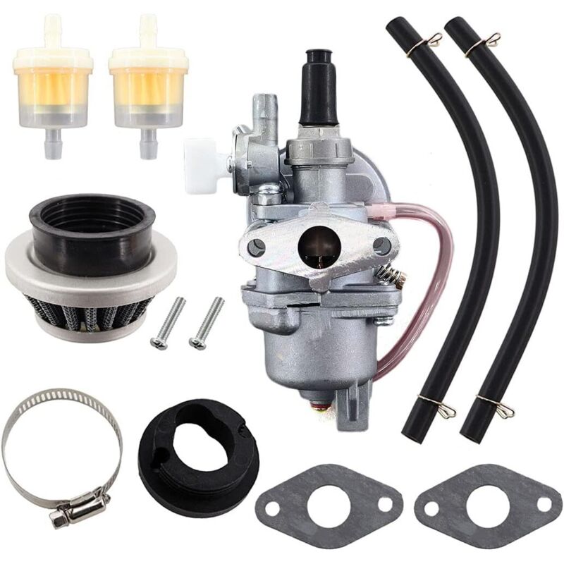 Vergaser mit Luftfilter, Kraftstofffilter und Schlauchsatz für 2-Takt-Minibikes 47cc 49cc, Quads, Motocross-Motorräder, Karts.