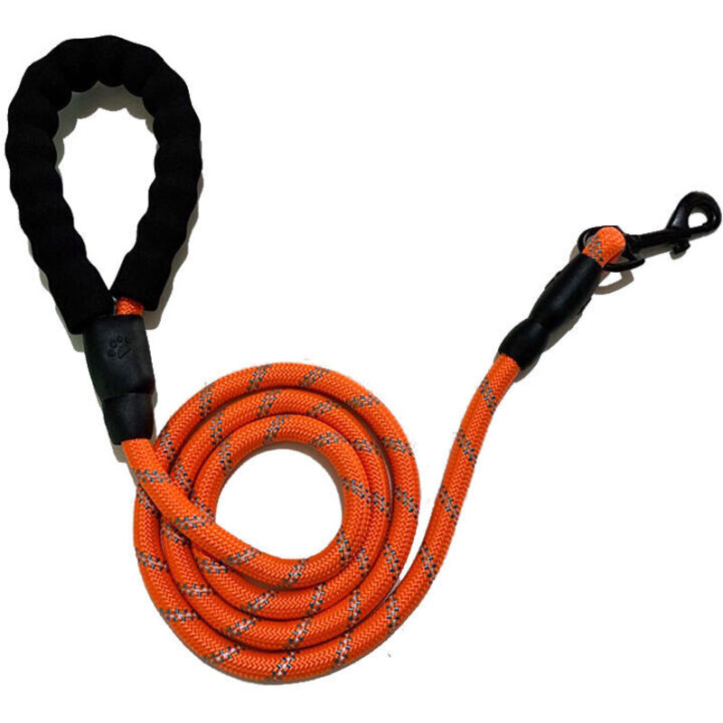 Verlängerte Hundeleine für große, mittelgroße und kleine Hunde, Husky, Golden Retriever, Spazier-Hundeleine, Orange/Gelb, 2 Meter