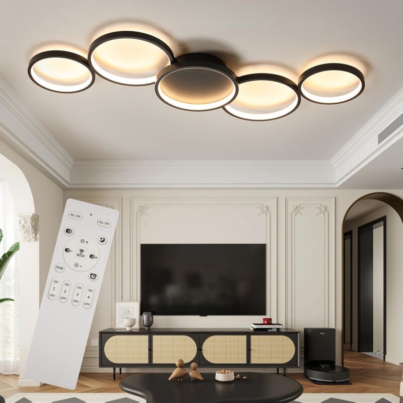 Moderne LED-Einbau-Deckenleuchte – 55 W dimmbar, 5-flammige Deckenleuchte fürs Wohnzimmer