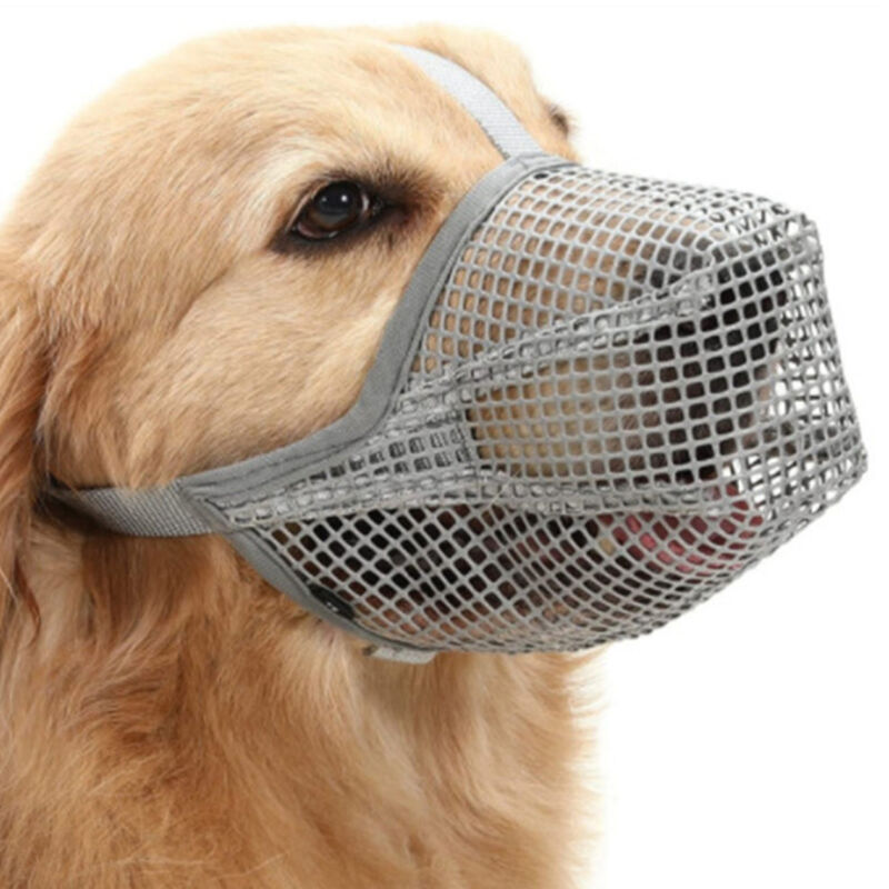 Verstellbarer, bissfester Maulkorb aus weichem Netzgewebe für kleine, mittlere und große Hunde.