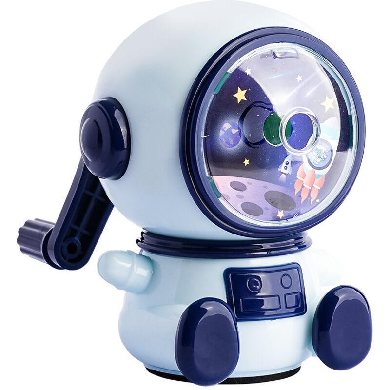 Verstellbarer, kurbelbetriebener Bleistiftspitzer mit 3 Geschwindigkeiten, niedlicher mechanischer Bleistiftspitzer im Astronauten-Design, Schul- und