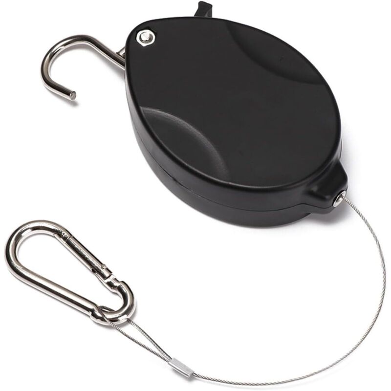 Verstellbarer Pflanzen Aufhänger Einziehbar Pflanzenrolle Hakens Schraubhaken mit Sicherung Drahtseil für Hängende Pflanzen, Blumenkörbe, Töpfe,