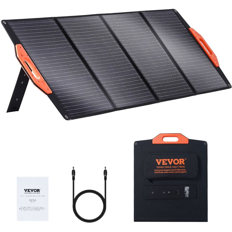 Mophorn - vevor 120W Solarpanel faltbar 12V monokristallinen Solarmodul 6,66A Solaranlage Umwandlungsrate von 23% Inkl. 2x USB-Schnellladeanschlüsse