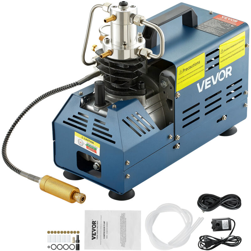 VEVOR Elektrische Hochdruck Luftkompressor 1800W PCP Hochdruck Kompressor 300BAR PCP Inflator 1L/8min Füllzeit Kompressor 40-50L/min Manuelle