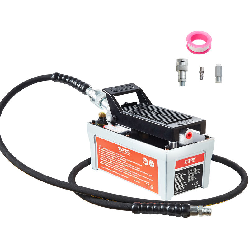 700 bar Lufthydraulische Pumpe 1,6L Hydraulikpumpe 0,8L/min (ohne Last) 0,16L/min (Belastung) Hydraulische Fußpumpe mit 2m Schlauch Luft Fußpumpe