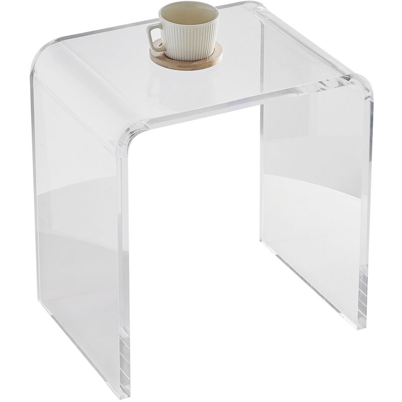 VEVOR Acryl-Beistelltisch 415 x 305 x 460 mm, U-förmiger Acryltisch Beistelltisch, Transparenter Couchtisch für Getränke, Essen, Snacks, Verwendet im